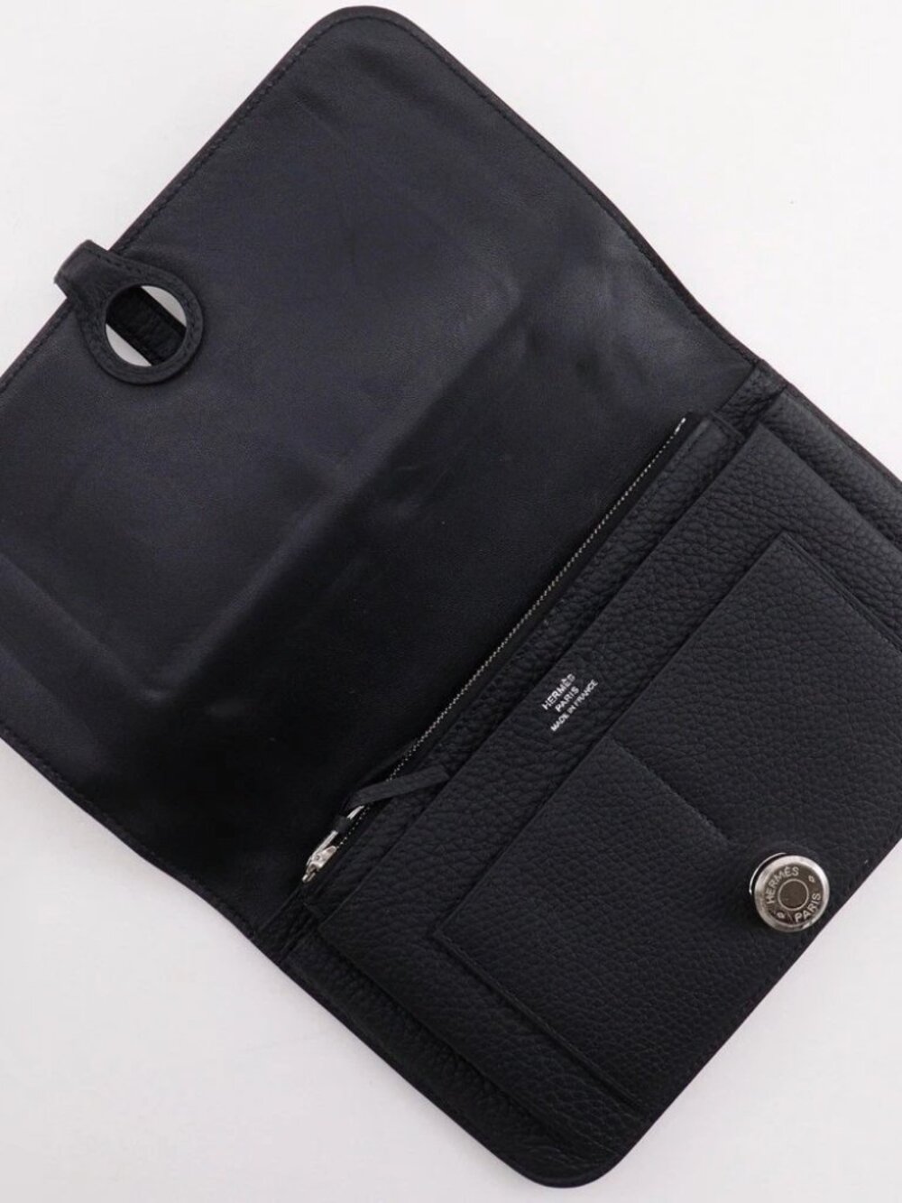 HERMES Dogon Duo Purse black Togo unisex - Picture 8 of 12